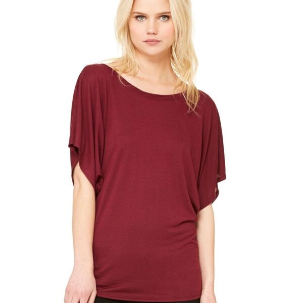 Women's Flowy Draped Sleeve Dolman Tee Thumbnail